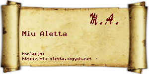 Miu Aletta névjegykártya